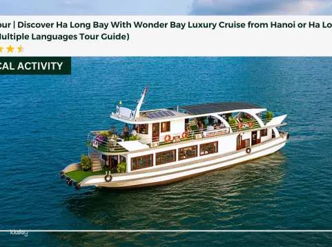 Day Tour | Wonder Bay Luxury Cruise Ha Long Bay: Optional Limousine Transfer (English/Vietnamese/Korean/Chinese/Japanese/Russian Tour Guide)